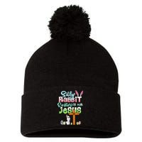 Funny Easter Day Silly Rabbit Easter Is For Jesus Christians Pom Pom 12in Knit Beanie