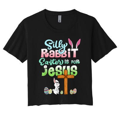 Funny Easter Day Silly Rabbit Easter Is For Jesus Christians Crop Top