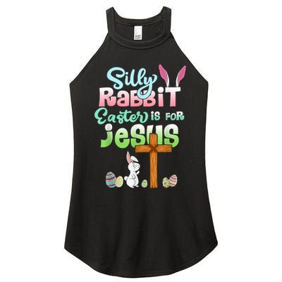 Funny Easter Day Silly Rabbit Easter Is For Jesus Christians Women's Perfect Tri Rocker Tank