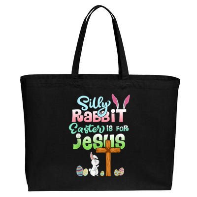 Funny Easter Day Silly Rabbit Easter Is For Jesus Christians Cotton Canvas Jumbo Tote