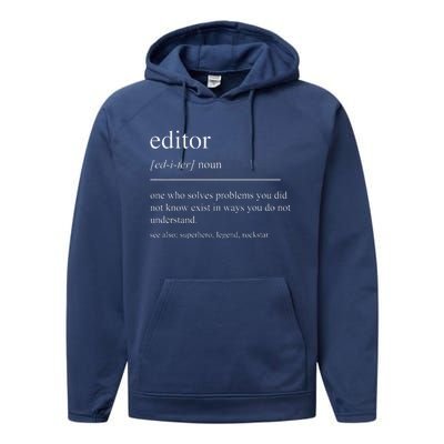 Funny Editor Definition Film Editor In Chief Video Editing Performance Fleece Hoodie