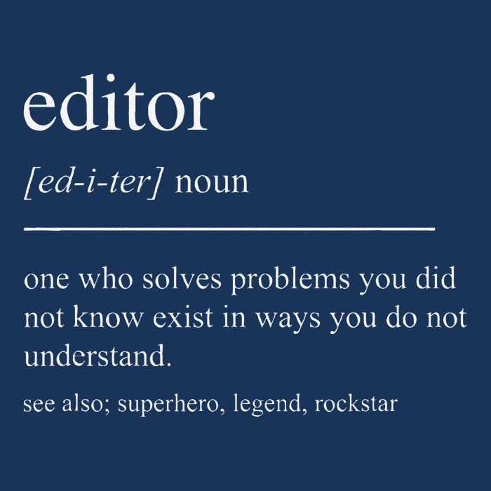 Funny Editor Definition Film Editor In Chief Video Editing Tall T-Shirt