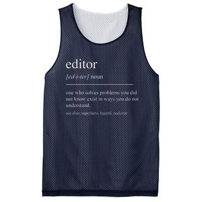 Funny Editor Definition Film Editor In Chief Video Editing Mesh Reversible Basketball Jersey Tank