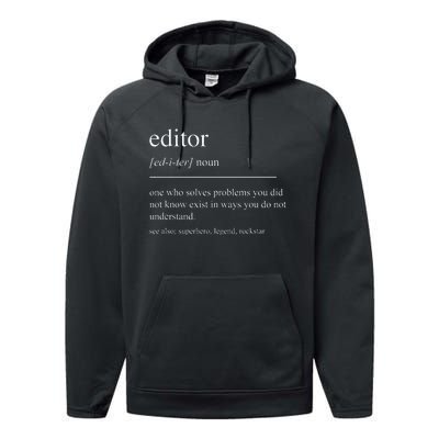 Funny Editor Definition Film Editor In Chief Video Editing Performance Fleece Hoodie