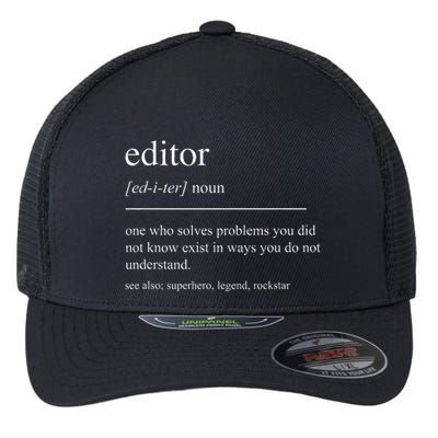 Funny Editor Definition Film Editor In Chief Video Editing Flexfit Unipanel Trucker Cap