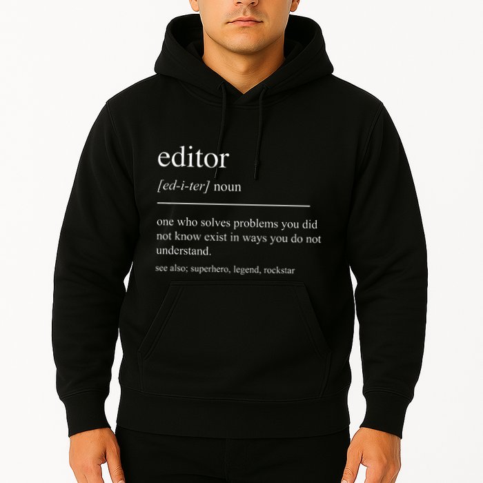 Funny Editor Definition Film Editor In Chief Video Editing Hoodie