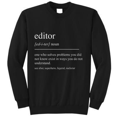 Funny Editor Definition Film Editor In Chief Video Editing Sweatshirt