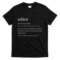 Funny Editor Definition Film Editor In Chief Video Editing T-Shirt