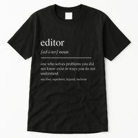 Funny Editor Definition Film Editor In Chief Video Editing Tall T-Shirt