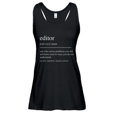 Funny Editor Definition Film Editor In Chief Video Editing Ladies Essential Flowy Tank