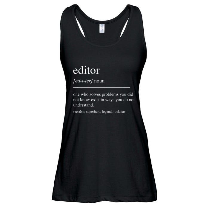Funny Editor Definition Film Editor In Chief Video Editing Ladies Essential Flowy Tank
