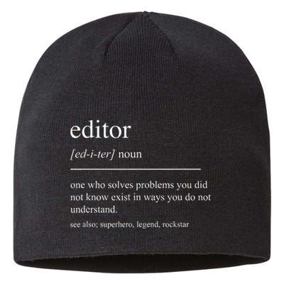 Funny Editor Definition Film Editor In Chief Video Editing Sustainable Beanie