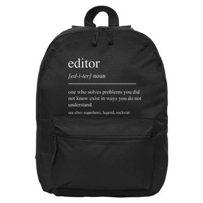 Funny Editor Definition Film Editor In Chief Video Editing 16 in Basic Backpack