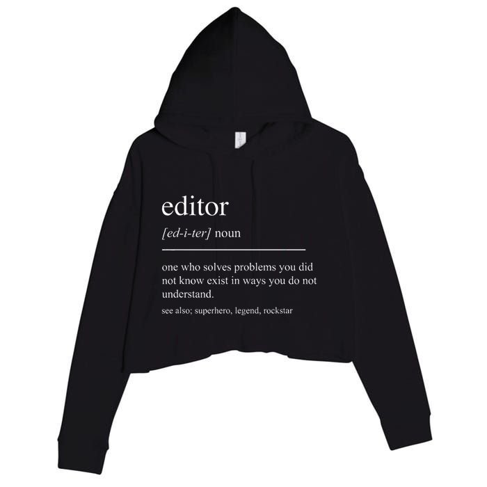Funny Editor Definition Film Editor In Chief Video Editing Crop Fleece Hoodie