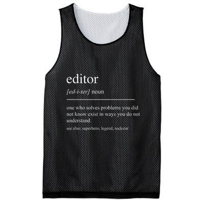 Funny Editor Definition Film Editor In Chief Video Editing Mesh Reversible Basketball Jersey Tank