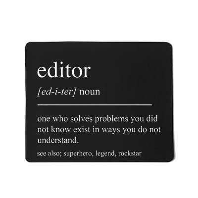 Funny Editor Definition Film Editor In Chief Video Editing Mousepad