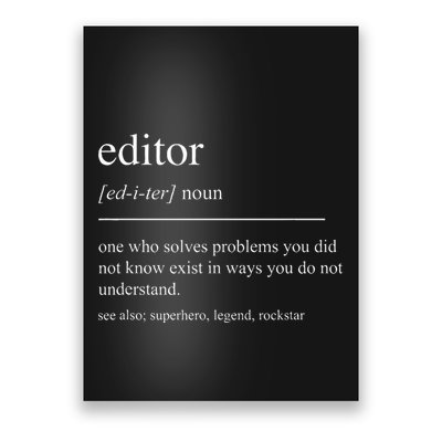 Funny Editor Definition Film Editor In Chief Video Editing Poster