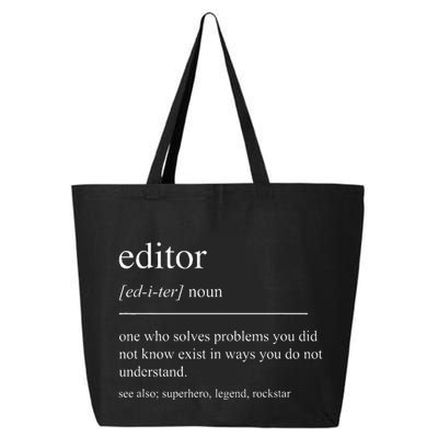 Funny Editor Definition Film Editor In Chief Video Editing 25L Jumbo Tote