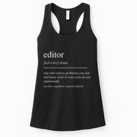 Funny Editor Definition Film Editor In Chief Video Editing Womens Tank Top