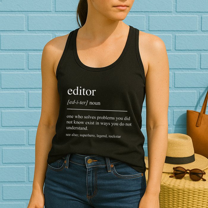 Funny Editor Definition Film Editor In Chief Video Editing Womens Tank Top