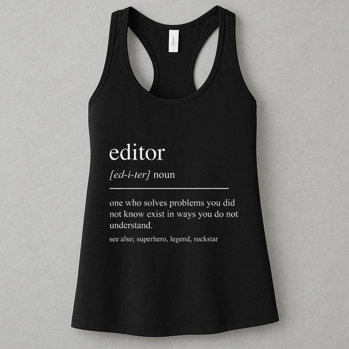 Funny Editor Definition Film Editor In Chief Video Editing Womens Tank Top