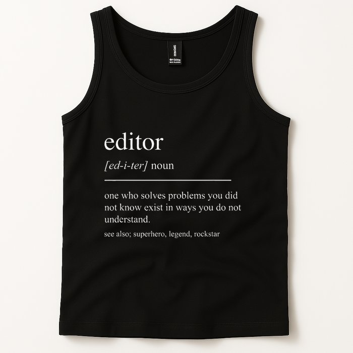 Funny Editor Definition Film Editor In Chief Video Editing Tank Top