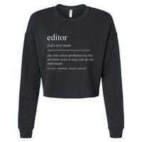 Funny Editor Definition Film Editor In Chief Video Editing Cropped Pullover Crew