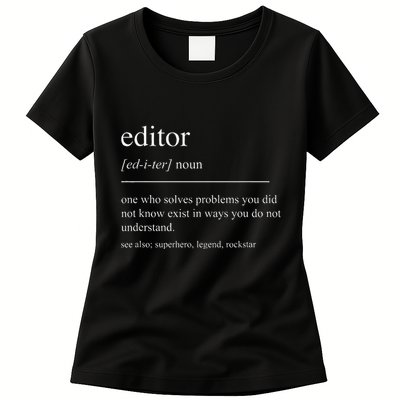 Funny Editor Definition Film Editor In Chief Video Editing Womens T-Shirt