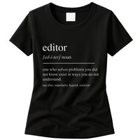 Funny Editor Definition Film Editor In Chief Video Editing Womens T-Shirt