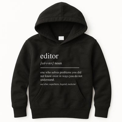 Funny Editor Definition Film Editor In Chief Video Editing Kids Hoodie