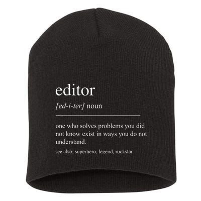 Funny Editor Definition Film Editor In Chief Video Editing Short Acrylic Beanie
