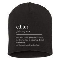 Funny Editor Definition Film Editor In Chief Video Editing Short Acrylic Beanie