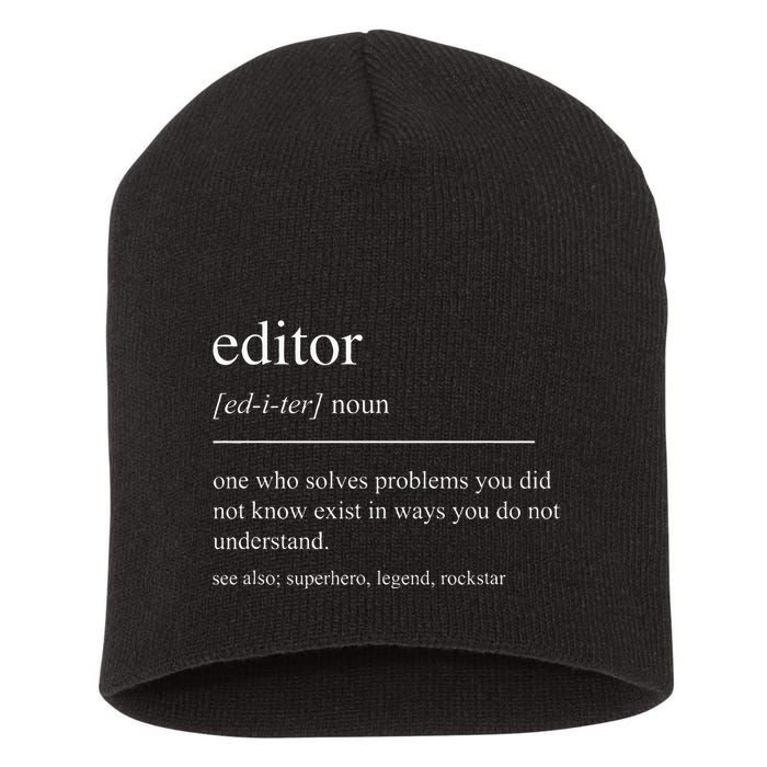 Funny Editor Definition Film Editor In Chief Video Editing Short Acrylic Beanie