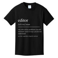 Funny Editor Definition Film Editor In Chief Video Editing Kids T-Shirt