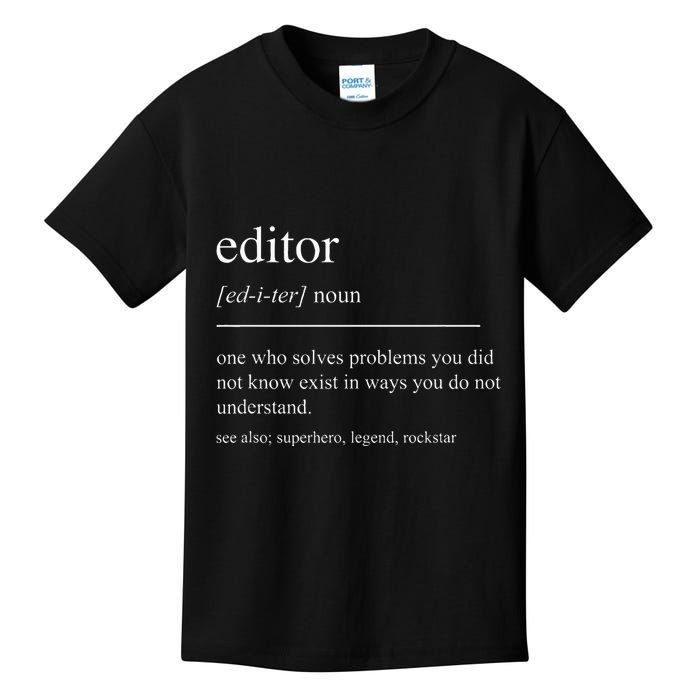 Funny Editor Definition Film Editor In Chief Video Editing Kids T-Shirt