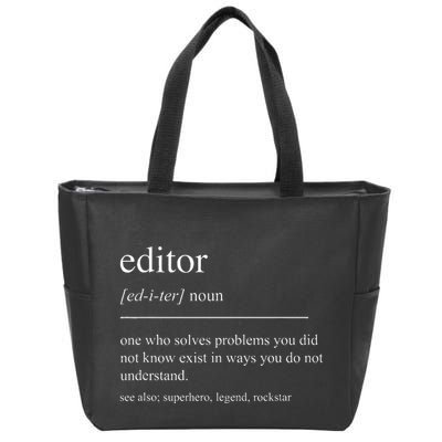 Funny Editor Definition Film Editor In Chief Video Editing Zip Tote Bag