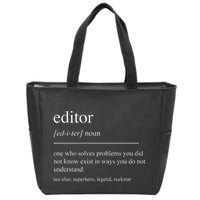 Funny Editor Definition Film Editor In Chief Video Editing Zip Tote Bag