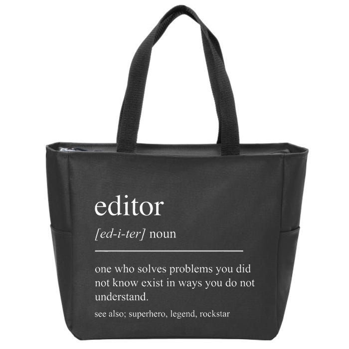 Funny Editor Definition Film Editor In Chief Video Editing Zip Tote Bag