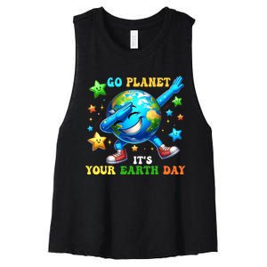 Funny Earth Day Go Planet ItS Your Earth Day 2024 Women's Racerback Cropped Tank