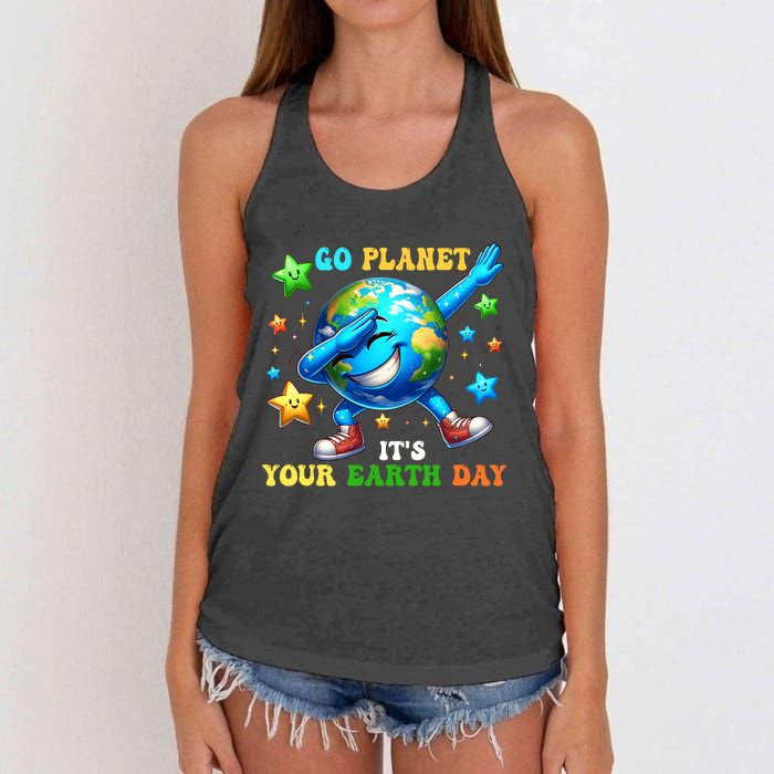 Funny Earth Day Go Planet ItS Your Earth Day 2024 Women's Knotted Racerback Tank