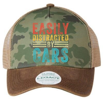 Funny Easily Distracted By Cars Auto Mechanic Racing Car Funny Gift Legacy Tie Dye Trucker Hat