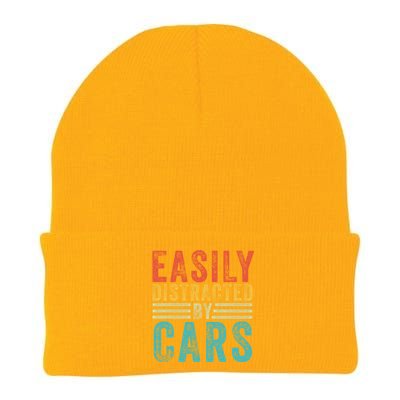 Funny Easily Distracted By Cars Auto Mechanic Racing Car Funny Gift Knit Cap Winter Beanie