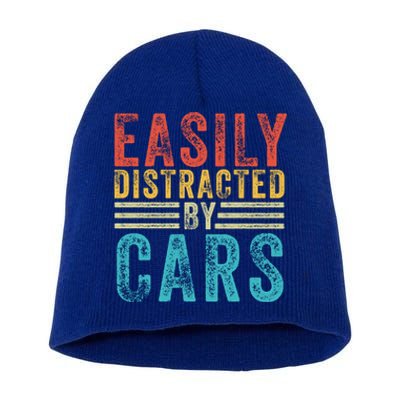 Funny Easily Distracted By Cars Auto Mechanic Racing Car Funny Gift Short Acrylic Beanie