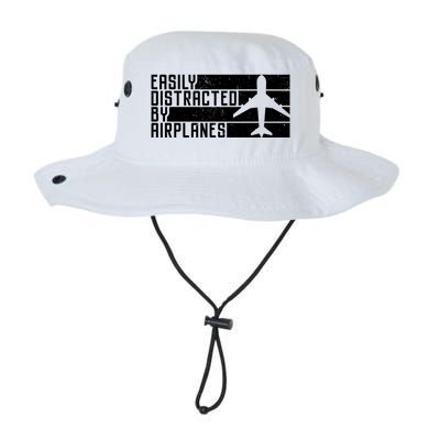 Funny Easily Distracted By Airplanes Aviation Pilot Plane Funny Gift Legacy Cool Fit Booney Bucket Hat