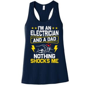 Funny Electrician Design For Dad Electrical Engineer Him Women's Racerback Tank