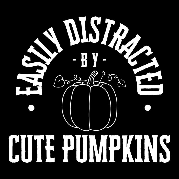 Funny Easily Distracted By Cute Pumpkins Fall Halloween Impact Tech Backpack