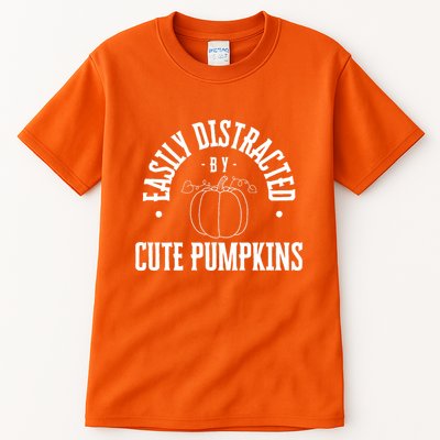 Funny Easily Distracted By Cute Pumpkins Fall Halloween Tall T-Shirt