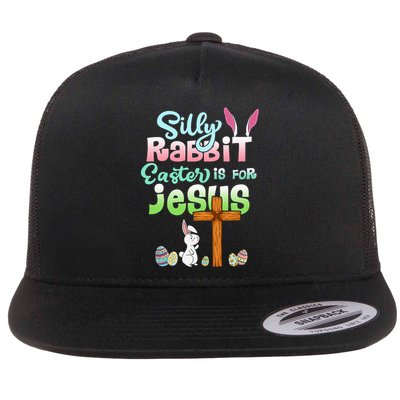 Funny Easter Day Silly Rabbit Easter Is For Jesus Christians Flat Bill Trucker Hat