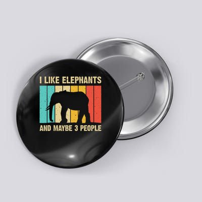 Funny Elephant Design Women Elephant Lover Button