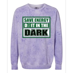 Funny Earth Day Save Energy Do It In The Dark Gift Great Gift Colorblast Crewneck Sweatshirt